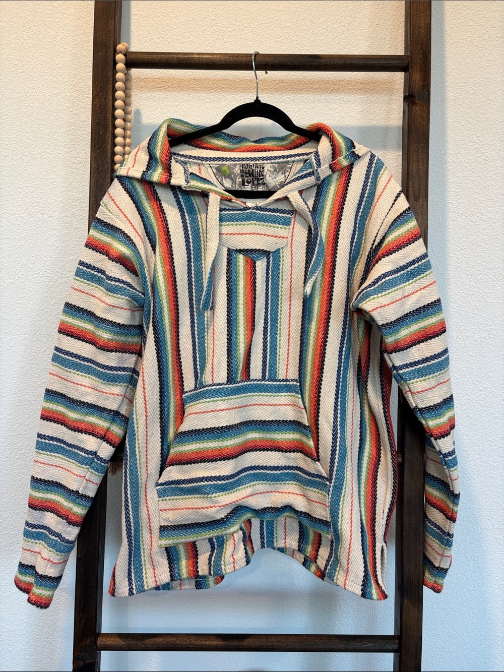 Men's Multicolor Striped Baja Shirt Jacket - Lightweight Hoodie